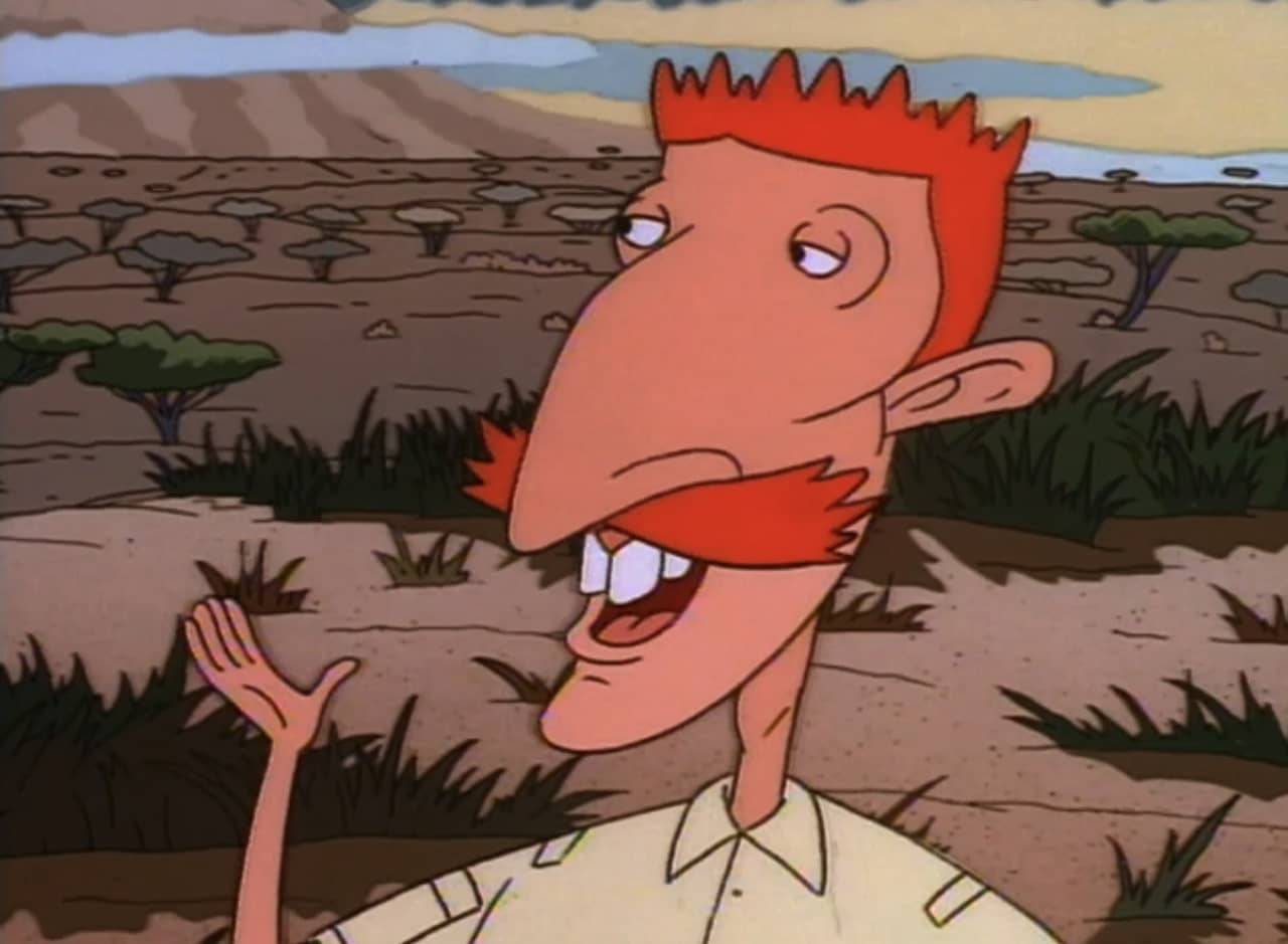 Nigel Thornberry, man with short red hair and red mustache, in the plains of Africa
