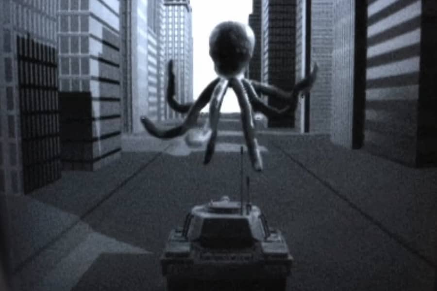 an army tank following Octopus Man