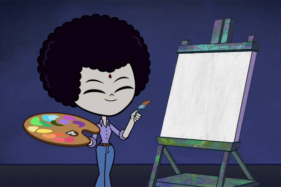 Raven with a blank canvas