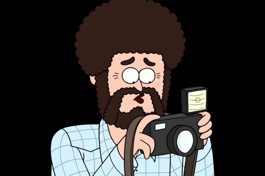 Benny looking at a camera