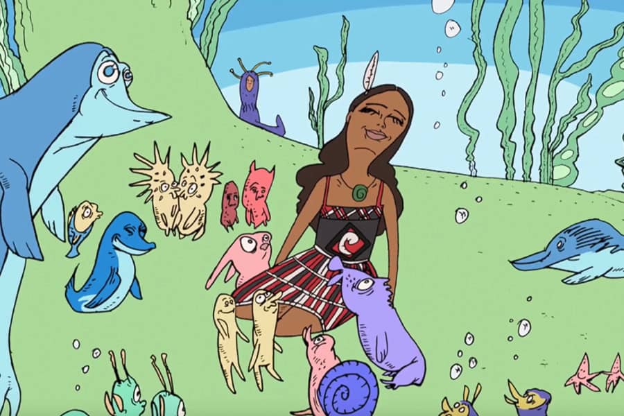 Pania among her sea creature friends