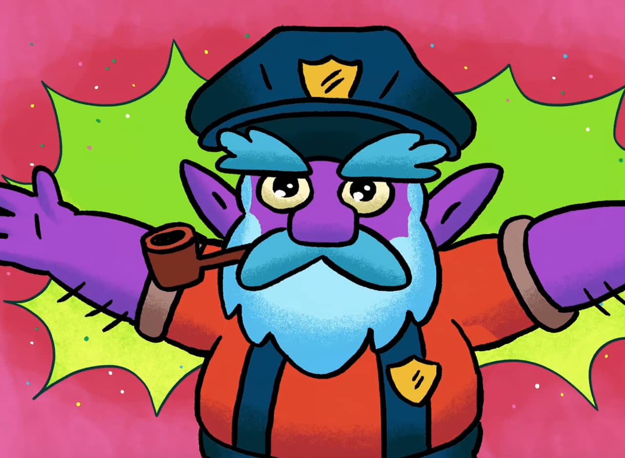 Papa Troll with a pipe in his mouth