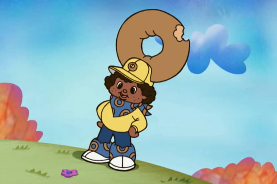 Donnie Donut, a young boy with a donut hat