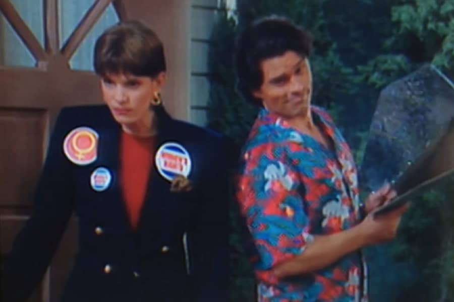 Pease’s neighbors, a flaired political activist and Hawaiian-shirt wearing chill guy