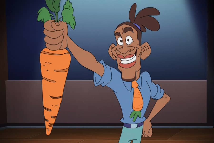 entrepreneur presenting a big carrot