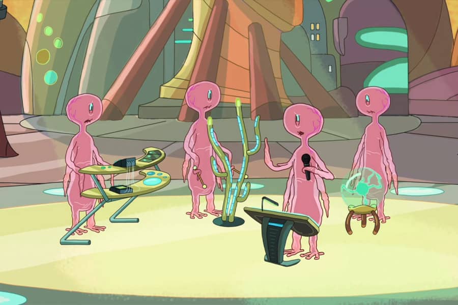 crinkly pink alien band