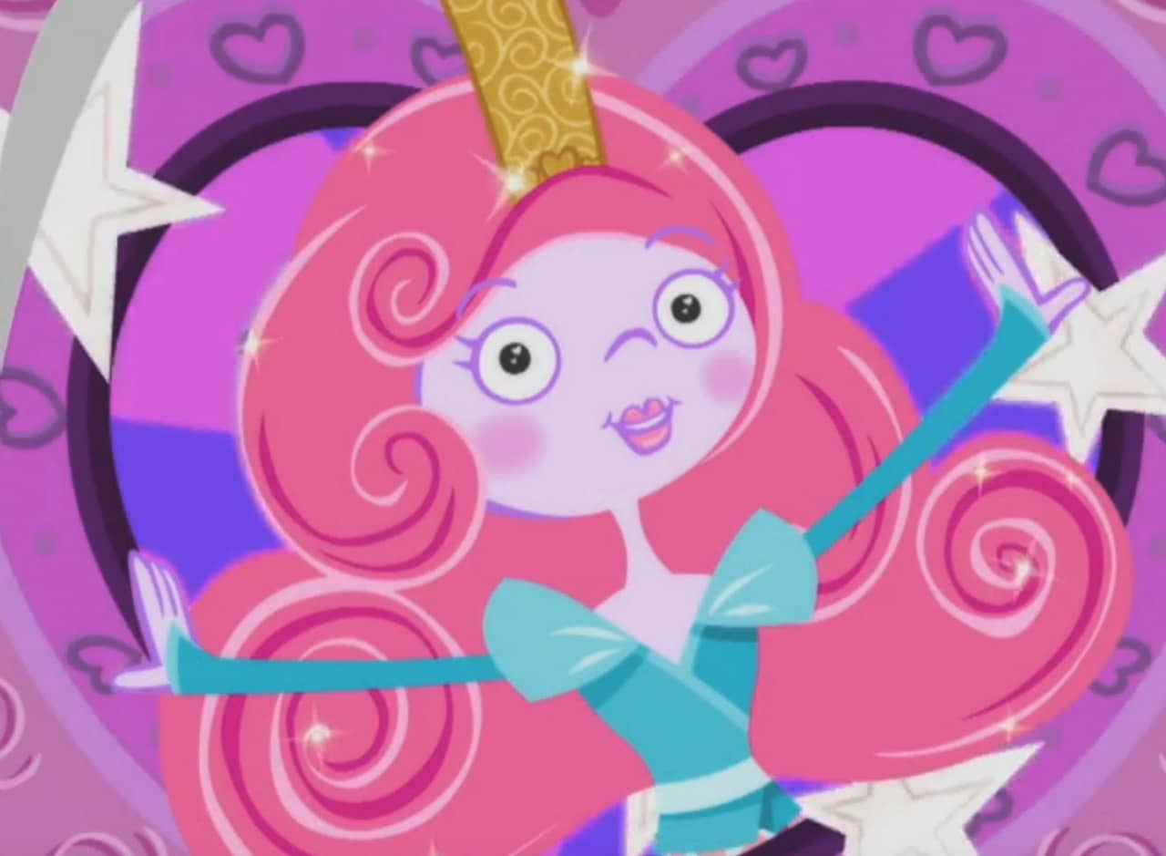 Pretty Princess with big pink hair and crown
