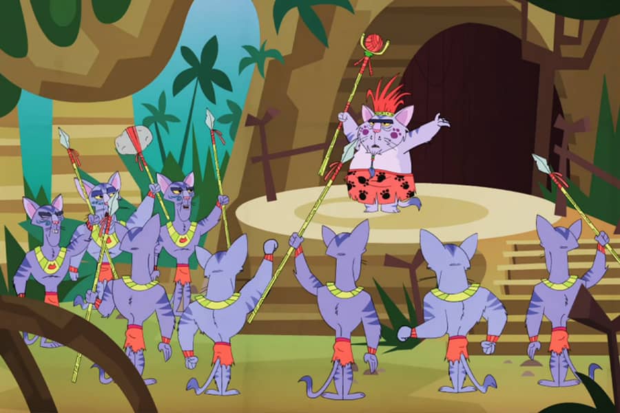 King Tummyrub Tum Tum and warrior purple space cats
