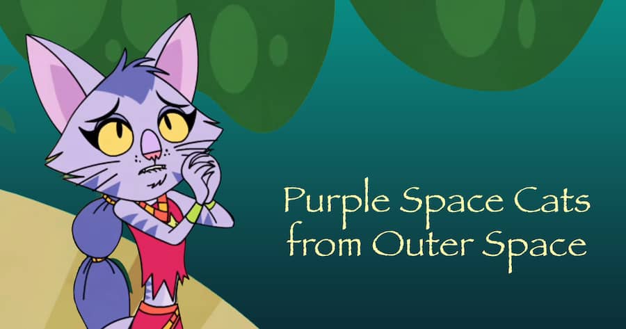 Purple Space Cats from Outer Space 