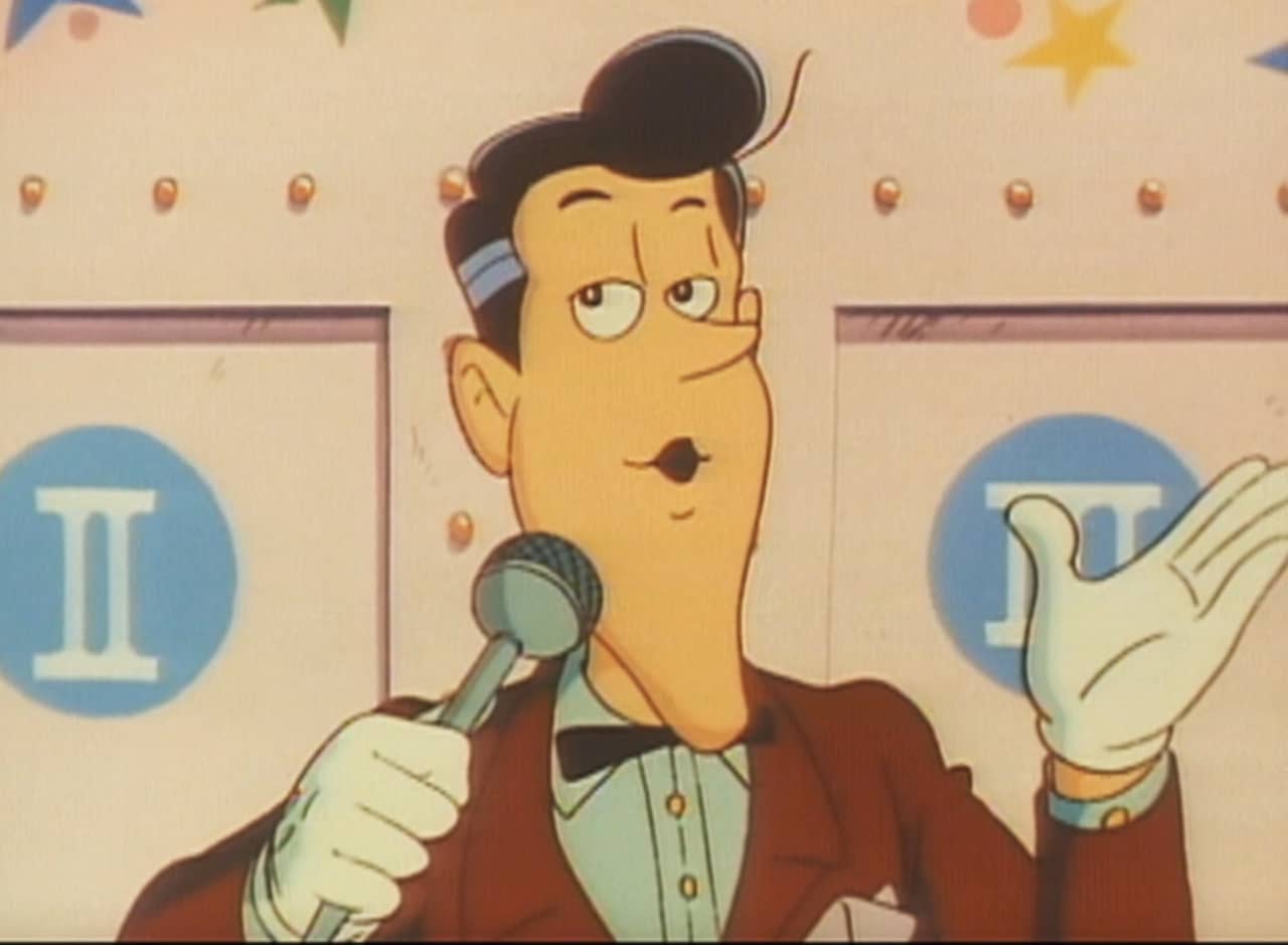host, a fancy man with bowtie and white gloves