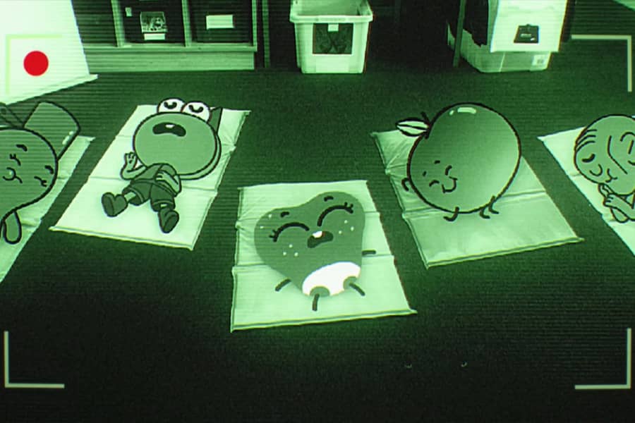the kids napping on a baby monitor-type feed