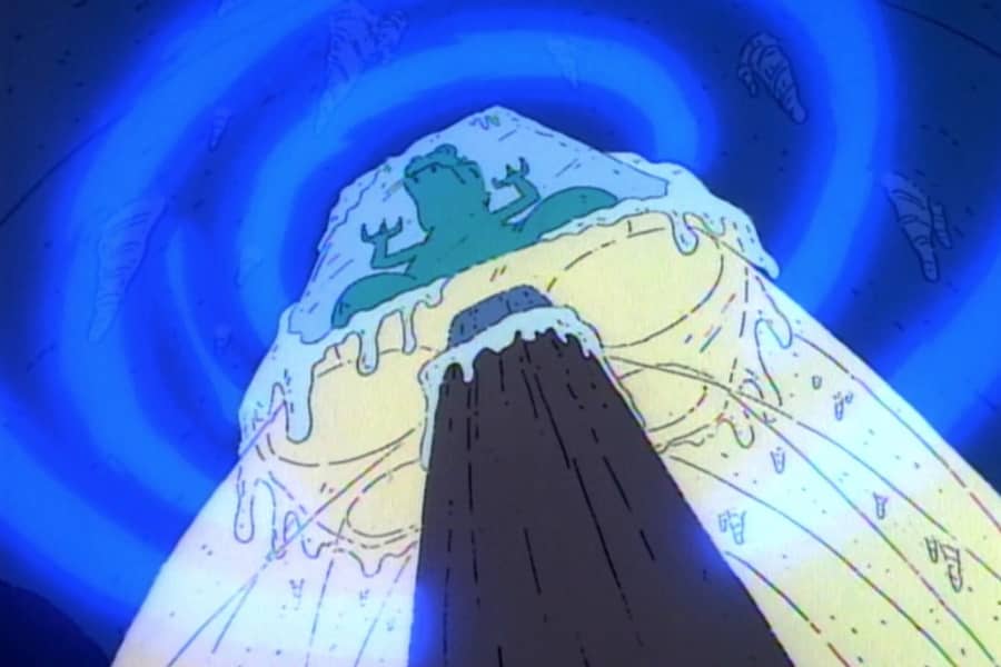 nuclear containment rings surround Reptar’s ice pillar