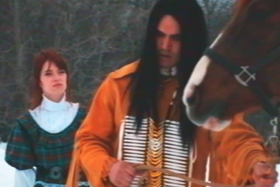 Tatanka and his horse Comanche, the settler woman speaks to him from behind