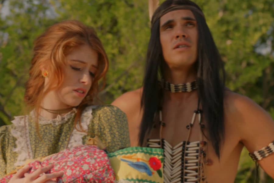 Tatanka and his settler woman holding a baby