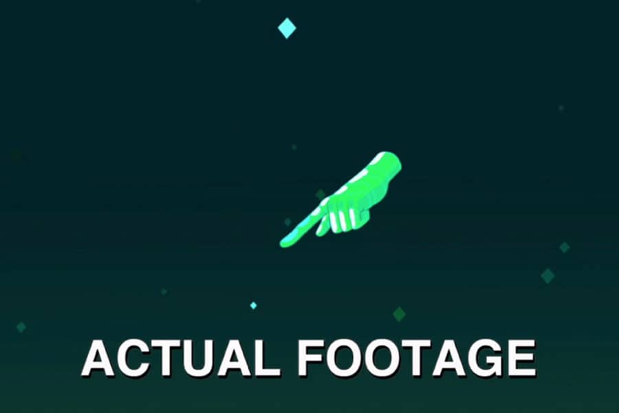 actual footage: a glowing pointing hand in the sky