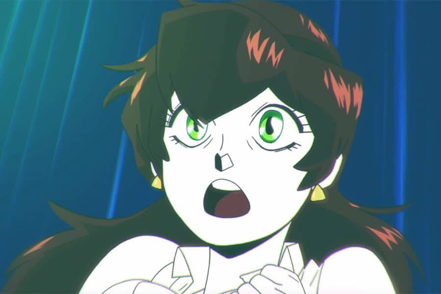 a woman gasping