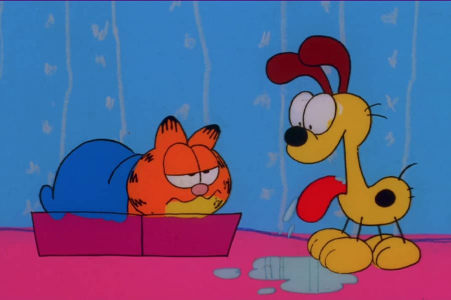 Odie the dog drooling on the floor