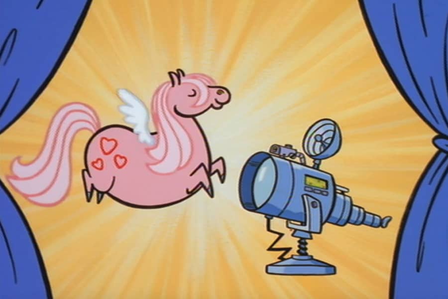 prize showcase including a pegasus and a telescope