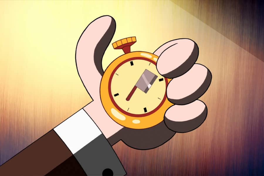 stopwatch with a butcher knife as a minute hand