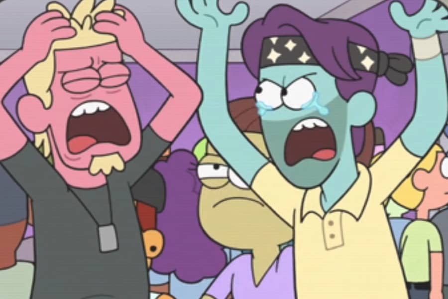 two dudes screaming at each other