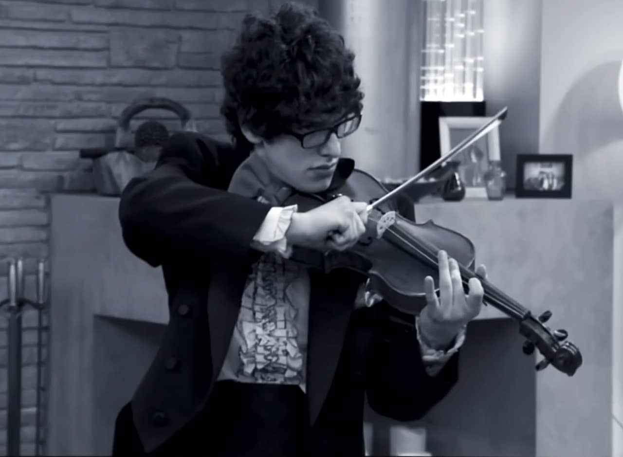 Mr. Bowman playing his violin