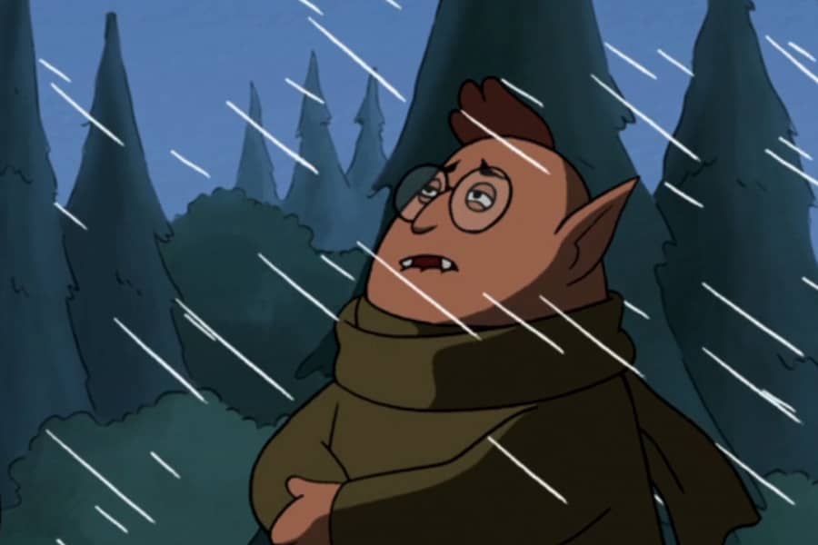 Jared standing in the rain