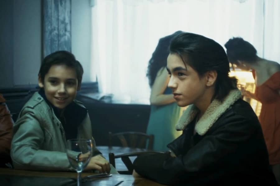 Tony with his friends at a restaurant