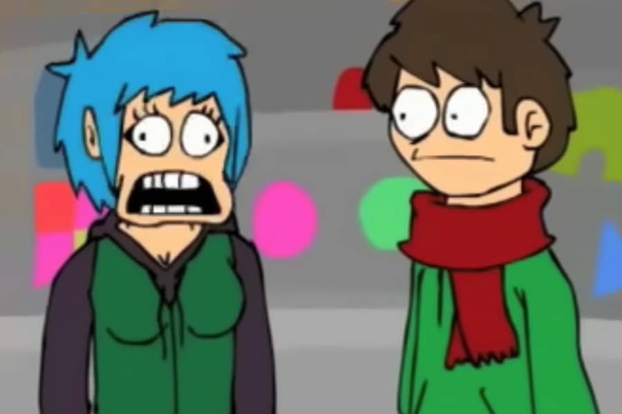 Edd next to Laurel as she makes a crazy face