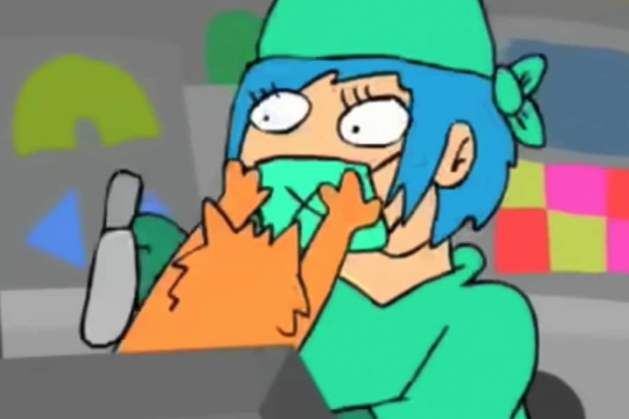 Laurel as a surgeon getting attacked by a cat