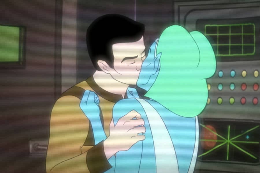 Captain Ryan kissing a blue woman, Hypnotica