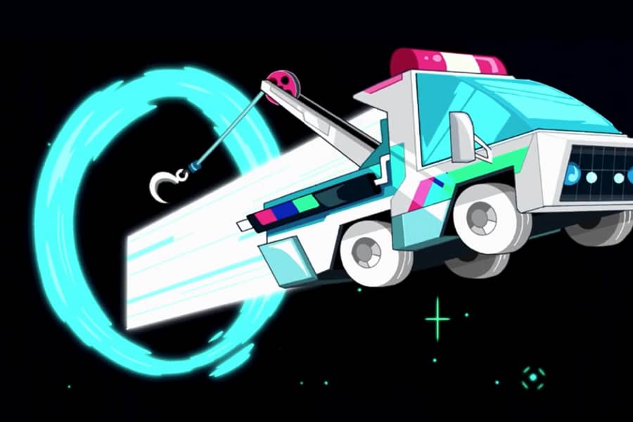 space towtruck hitting hyperspeed