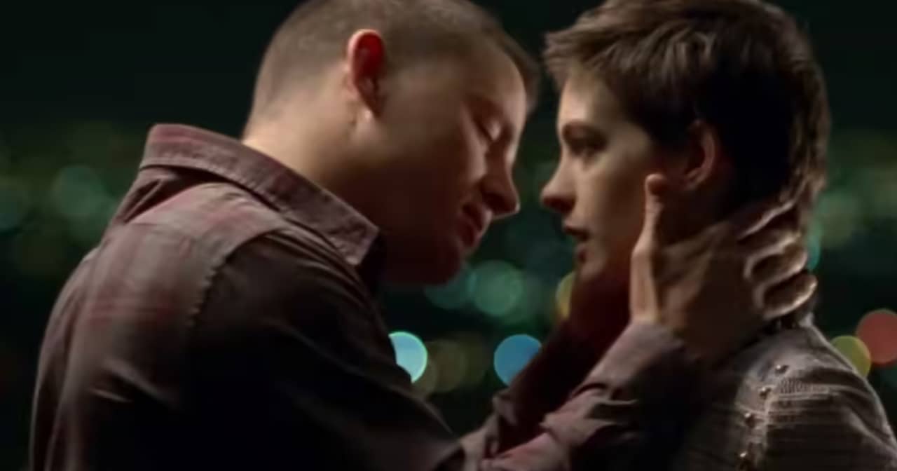 Conner Verreaux and Emily Lombardo about to kiss