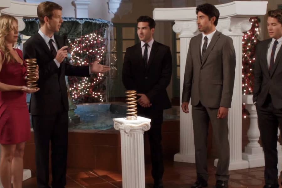 May and three of the male contestants