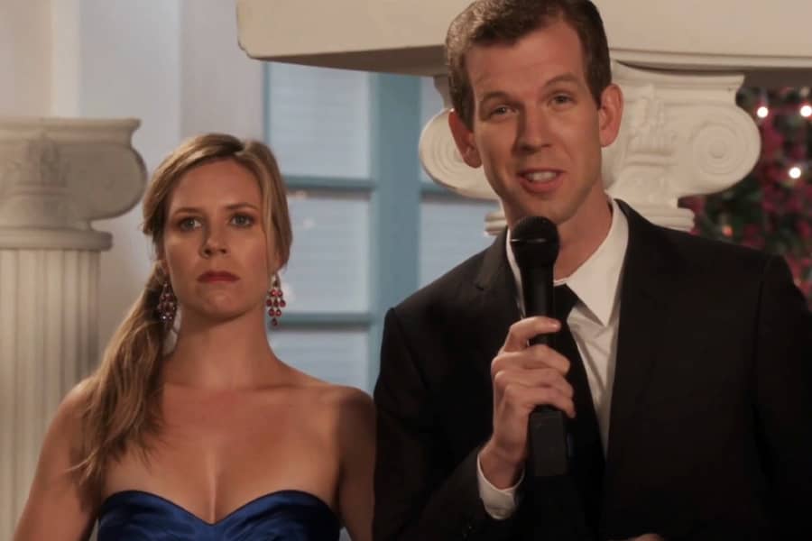 May with the host, this time she looks mad