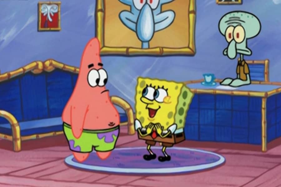 SpongeBob SquarePants and Patrick Star on Squidward’s set