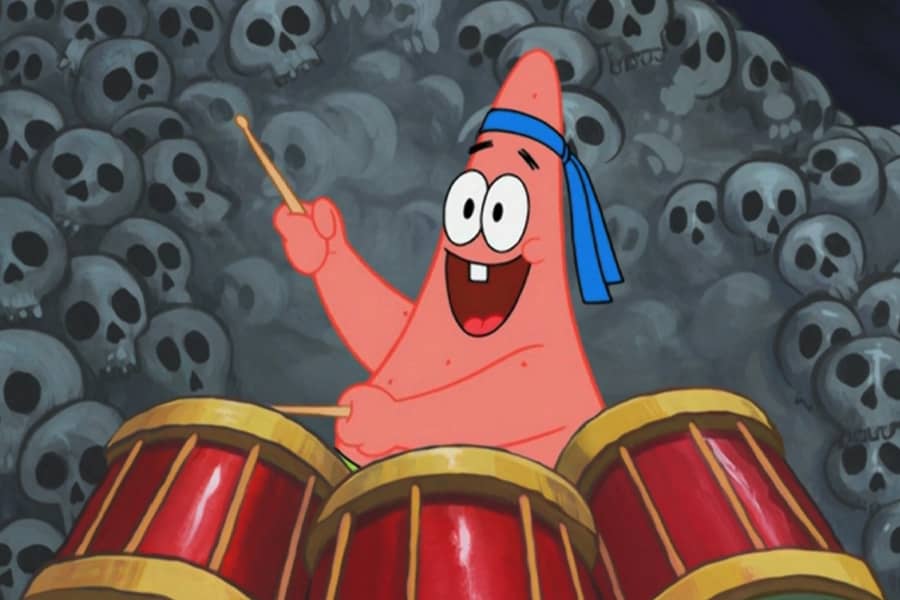 Patrick Star drumming