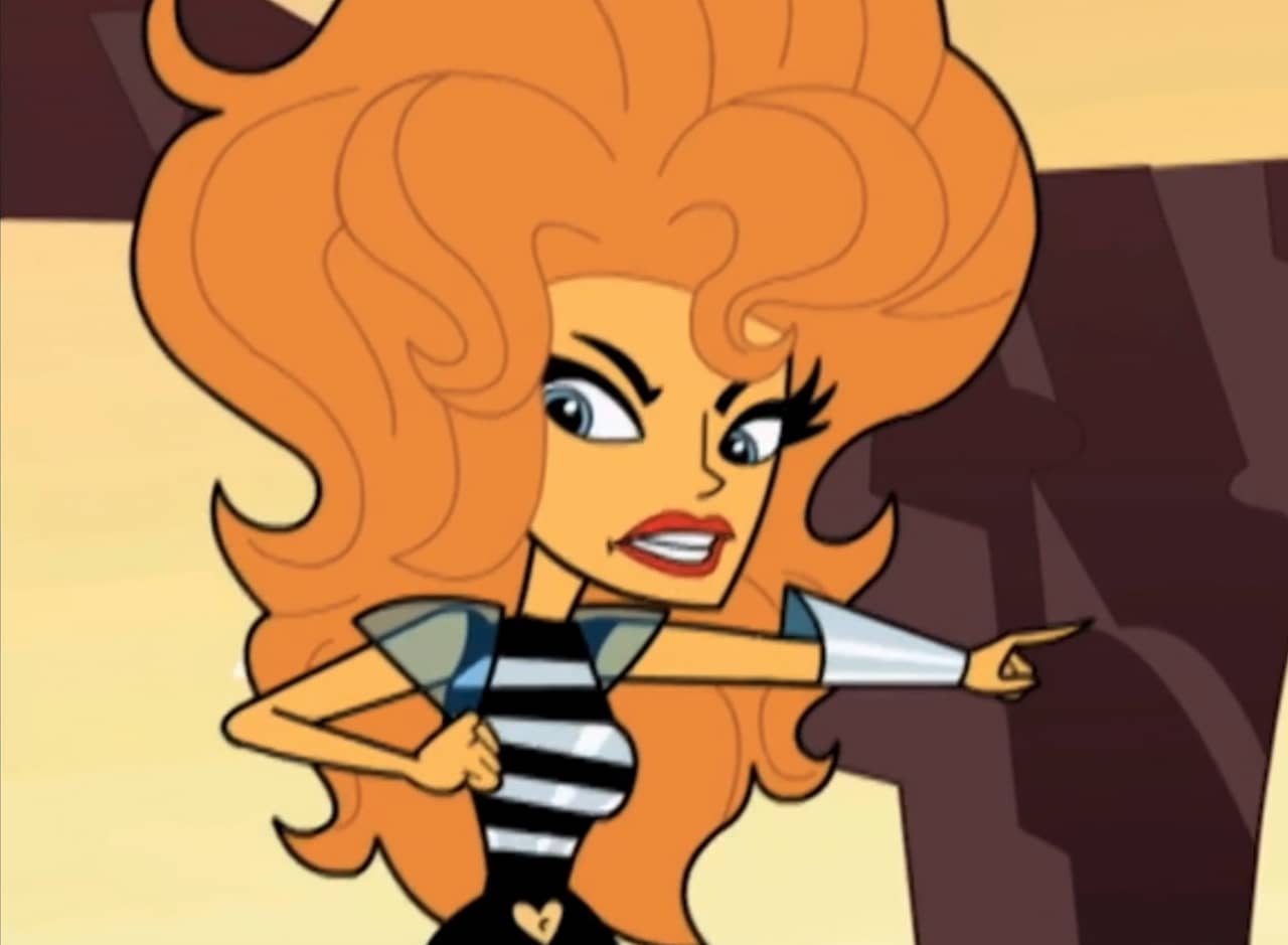 Delta Aurora, a beautiful woman with big red hair