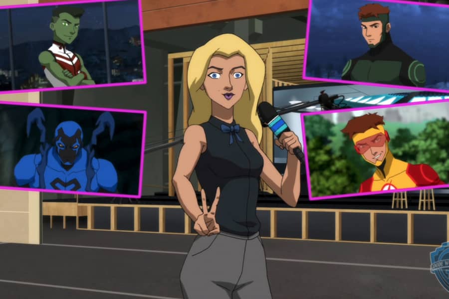 Whitmore with images of other superheroes