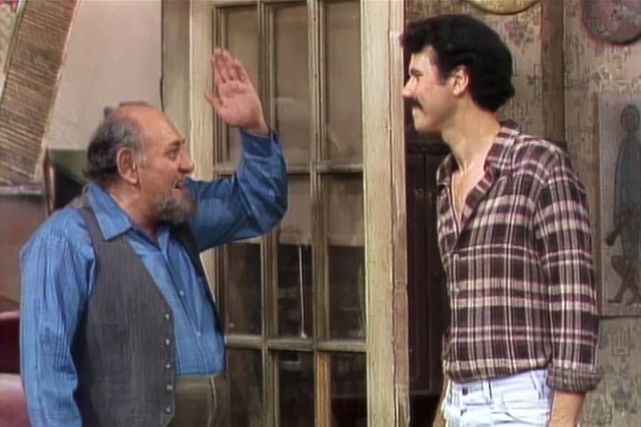 son answering the door for the neighbor