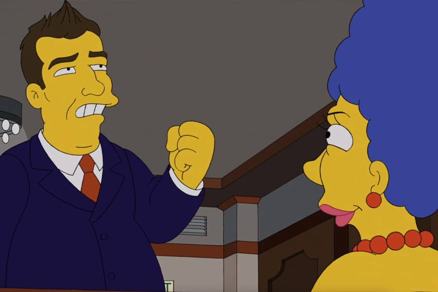 Homer giving a monologue in court
