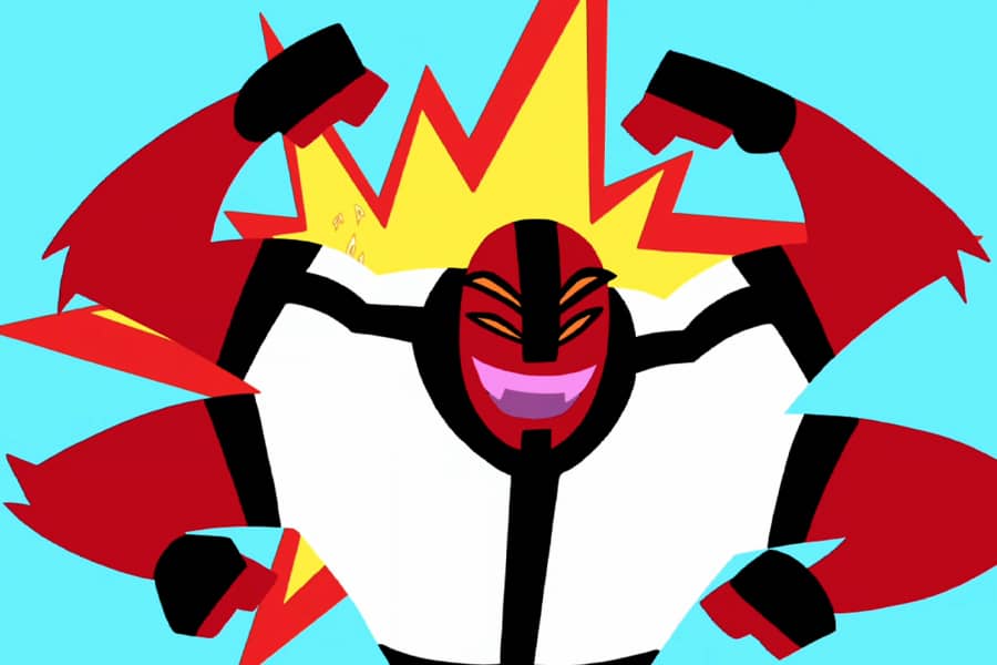 Handy Buddy flexing his multiple arms