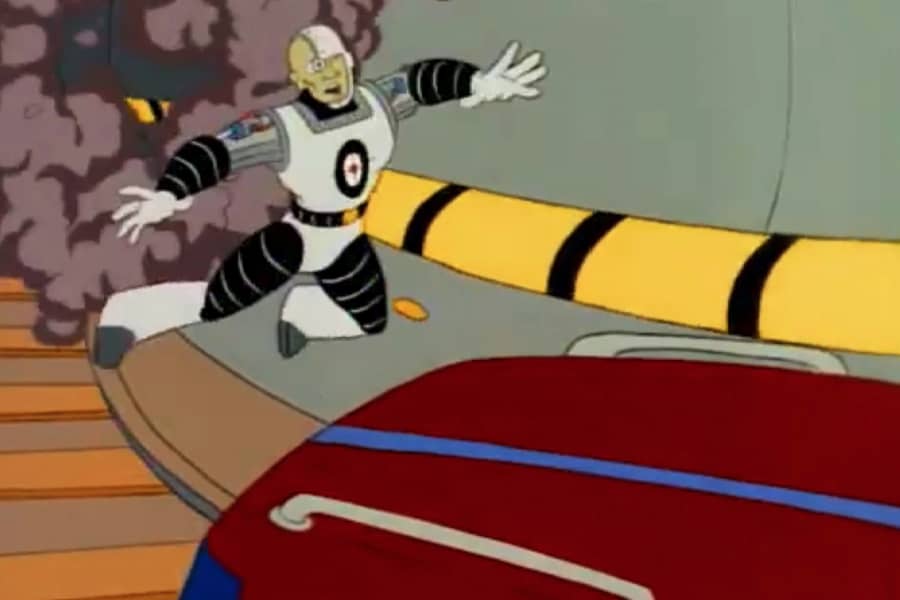 Targetman flying through a car tunnel from an explosion