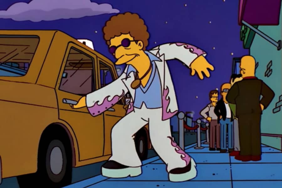 disco guy stumbles into the cab