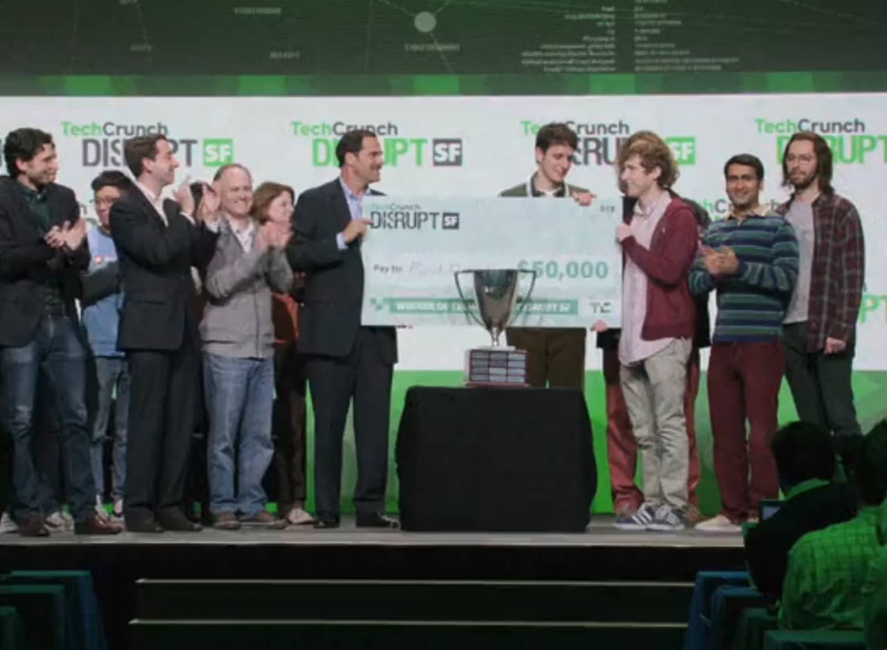 Pied Piper winning at Tech Crunch Disrupt SF