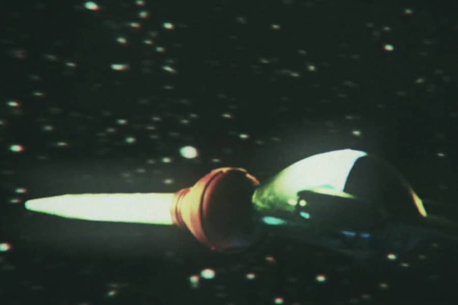 a spaceship that is obviously a little model