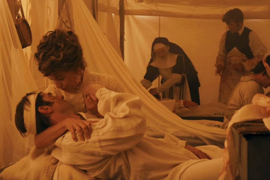 The Admiral wounded in war, embracing a nurse