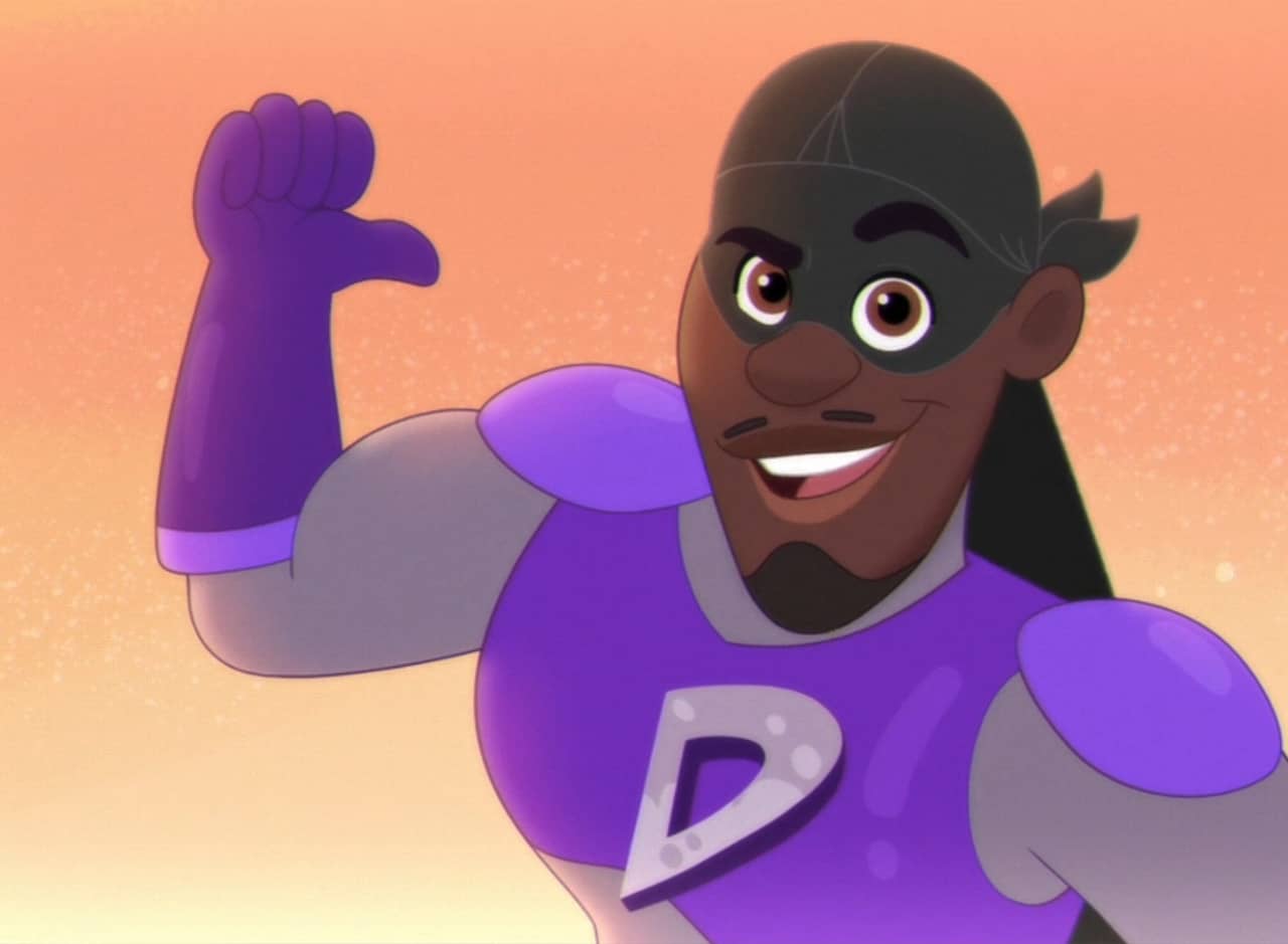 Captain Durag, a Black superhero in purple