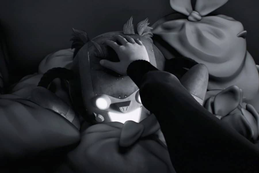 hand on the little guy, now shoing his glowing eyes