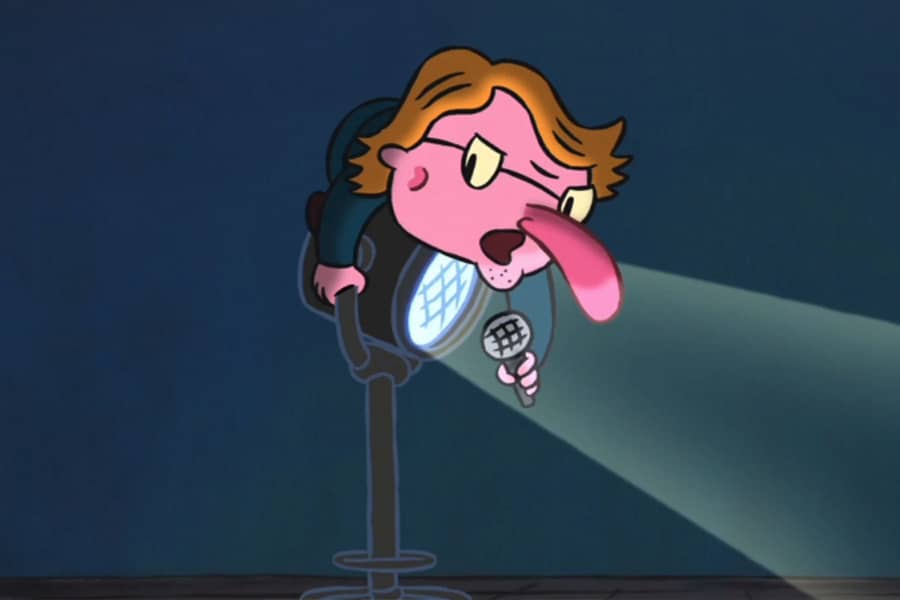 Barry atop a stage light