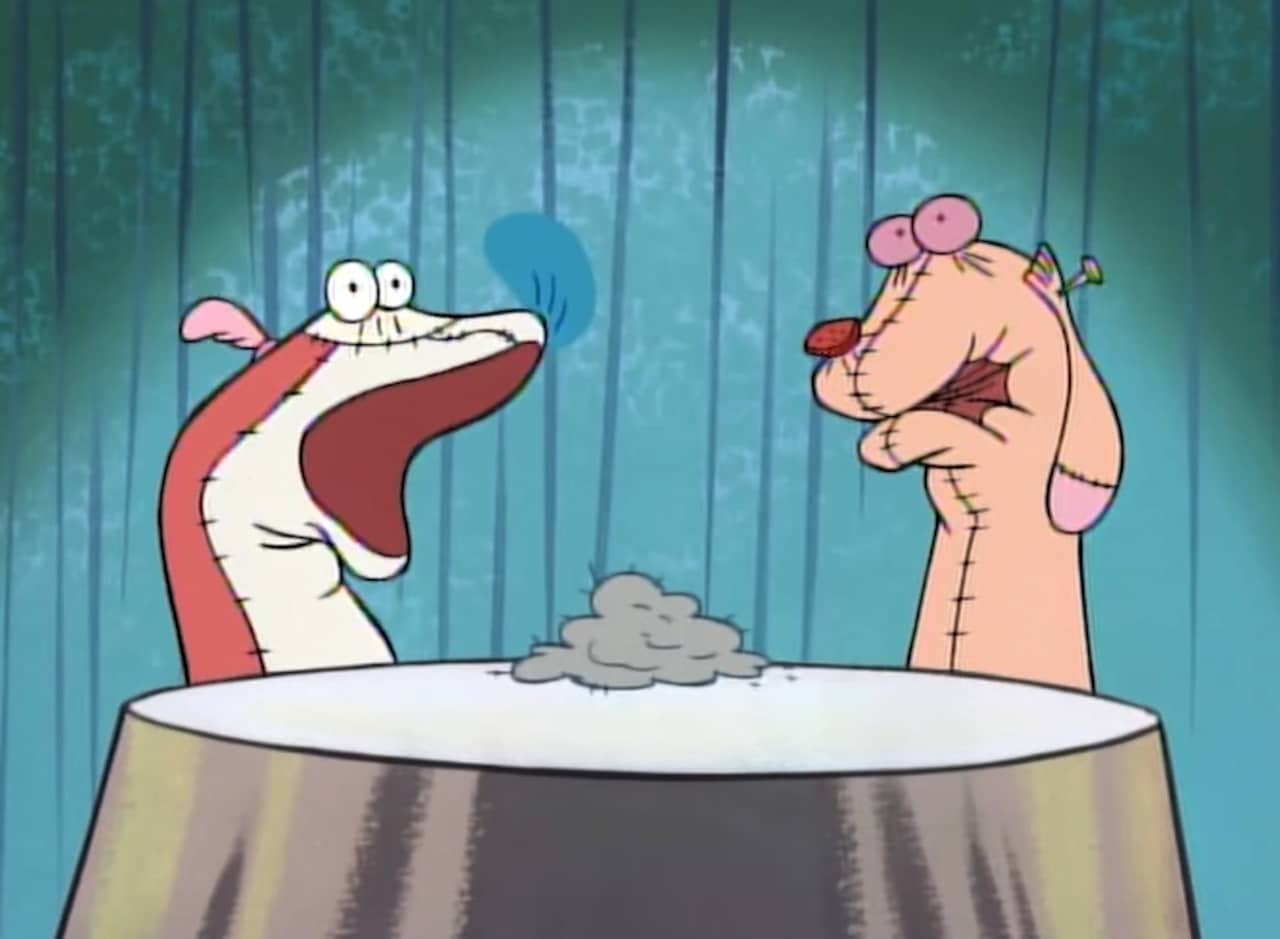hand puppet versions of Ren and Stimpy